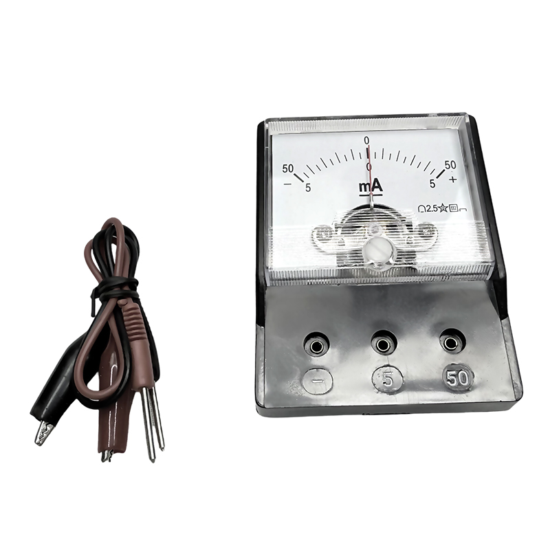 Miliampérmeter základnej školy jednosmerný prúd:-5mA-0-5mA / -50mA-0-50mA