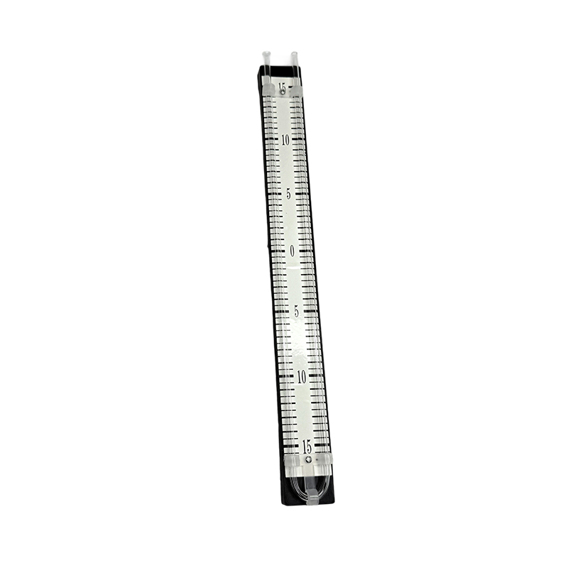U-rúrkový manometer 150-0-150 mm s použitím červeného kvapalinomeru školské fyzikálne laboratórne prístroje