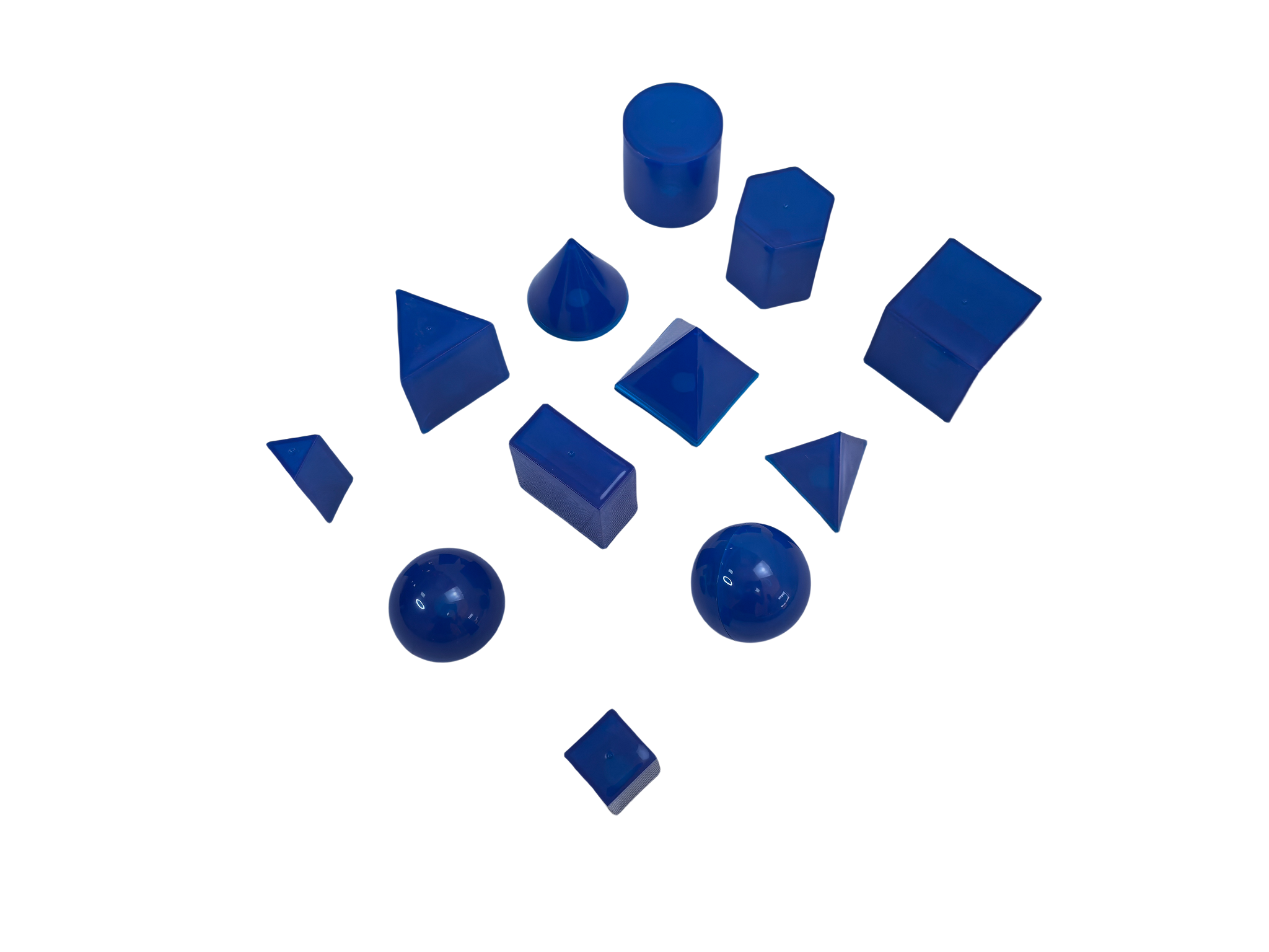 Súprava 12-dielnych transparentných 3D geometrických pevných modelov